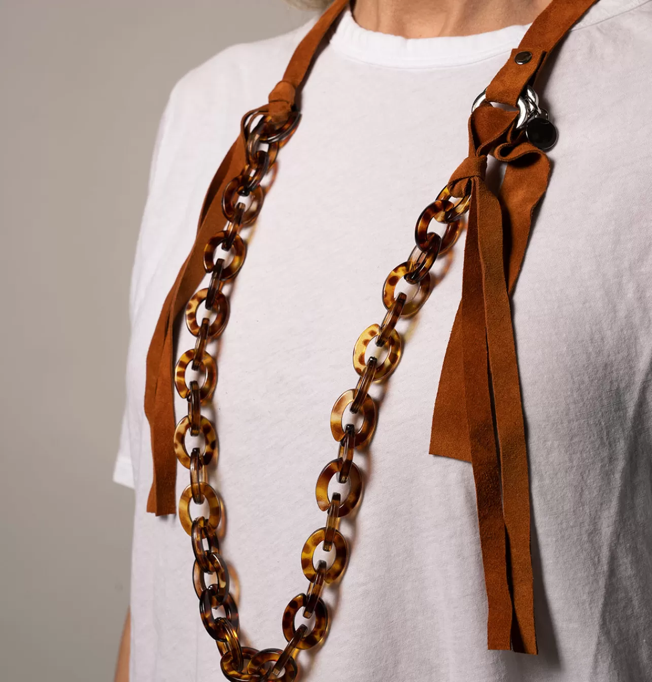 Daniella Lehavi Long Beaded Leather Necklace