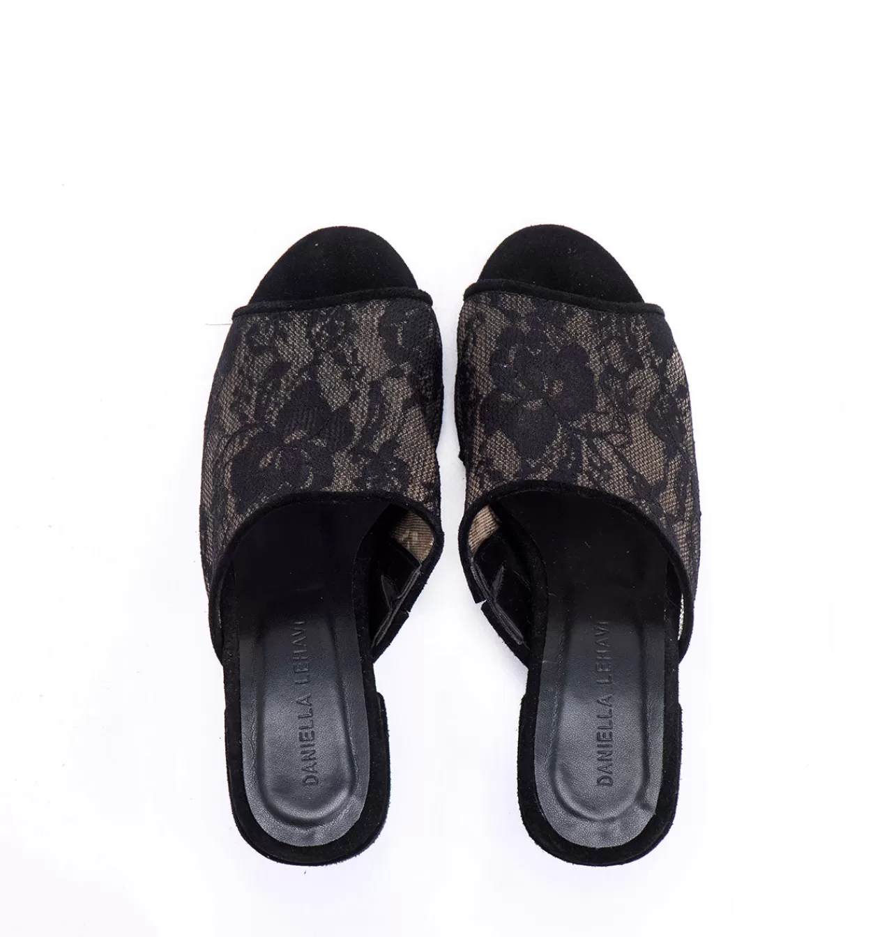 Daniella Lehavi Pewter Lace Slides