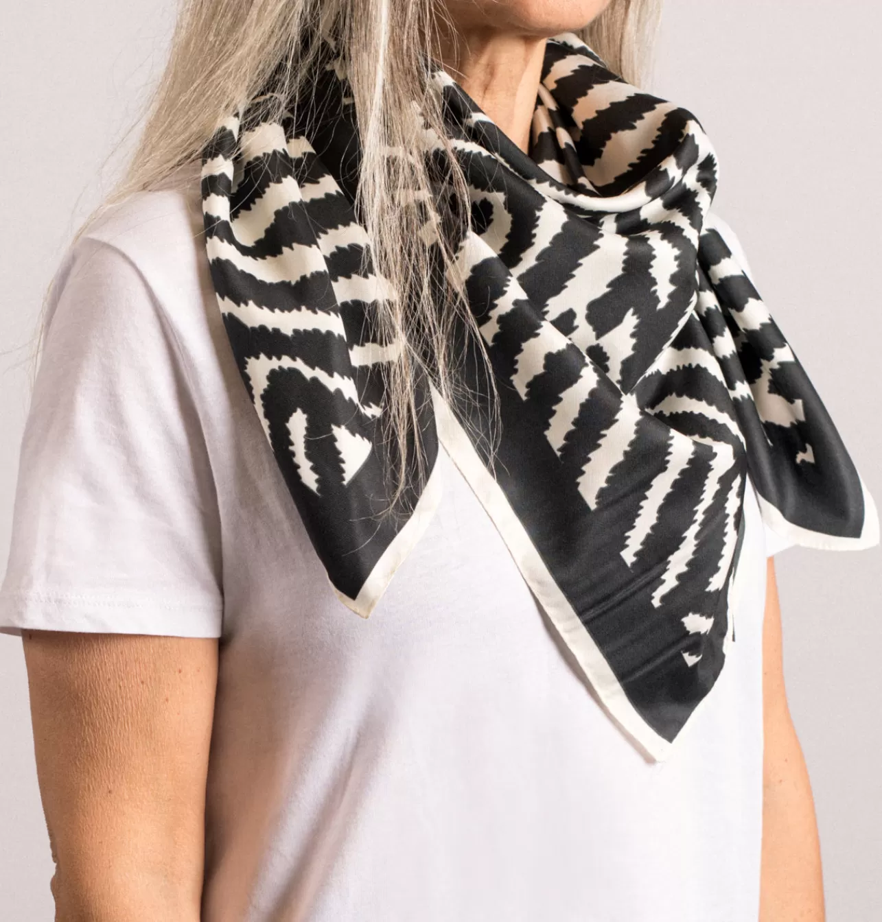 Daniella Lehavi Silky Printed Zebra Scarf